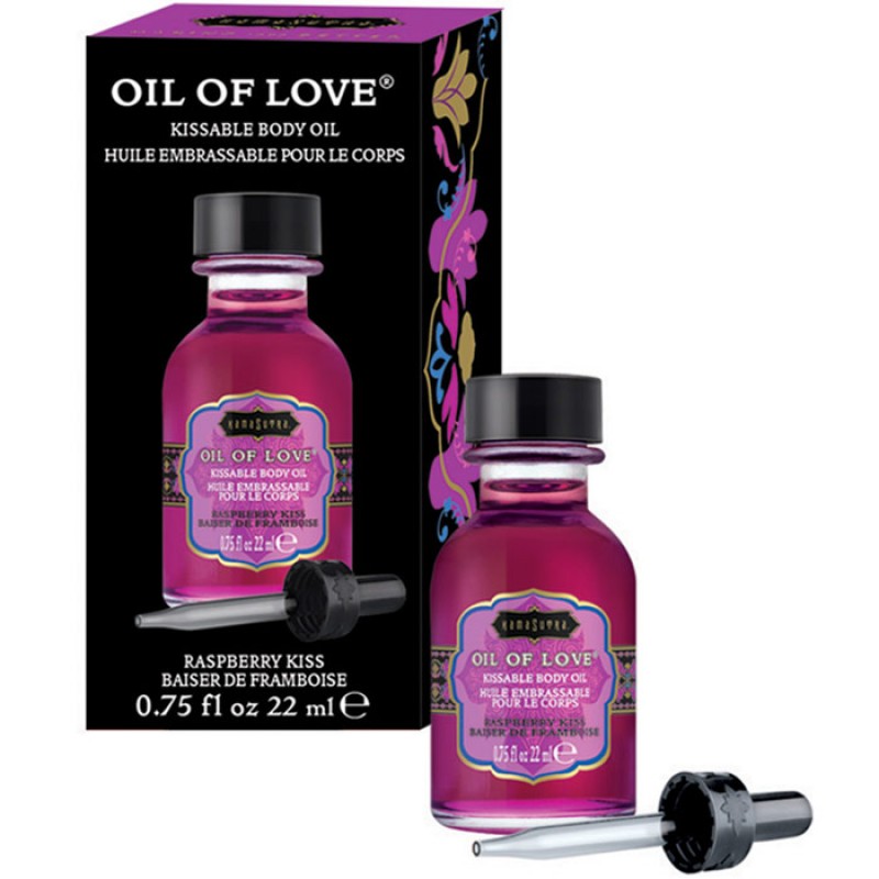 Kamasutra Oil Of Love  Warming Kissable Massage Oil - Raspberry Kiss 0.75 oz (22 ml)